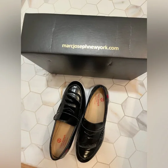 Marc Joseph Grace Black Leather Size 8.5 fits like a 9 women’s patent worn once! - Picture 5 of 13